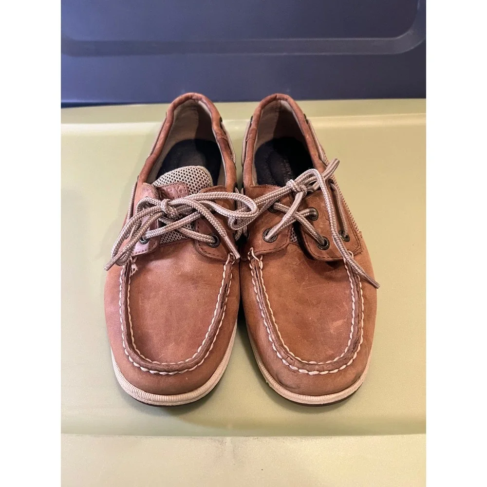 Sperry Top-Sider Womens Brown Leather Boat Shoes Size 7M 9777956 Nautical Flats